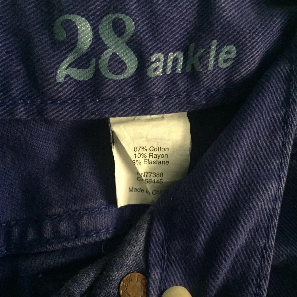 J.Crew Toothpick Ankle Jeans Electric Cobalt Blue Skinny Cropped Denim Sz 28 - Picture 5 of 11